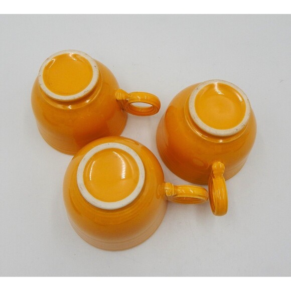 Fiesta Fiestaware Yellow Teacup Saucer Ring Handle HLC Genuine Fiesta USA S/3 - Picture 7 of 11